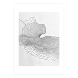 Abstract Black And White Organic Flowing Lines Pattern (Print Only) thumbnail