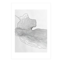 Abstract Black And White Organic Flowing Lines Pattern (Print Only)
