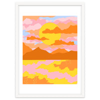Colors Of The Sky, Sunset Sunrise Nature Landscape Illustration, Travel Adventure Bohemian Colorful