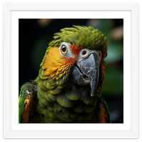 Close Up Of A Colorful Macaw Parrot Face