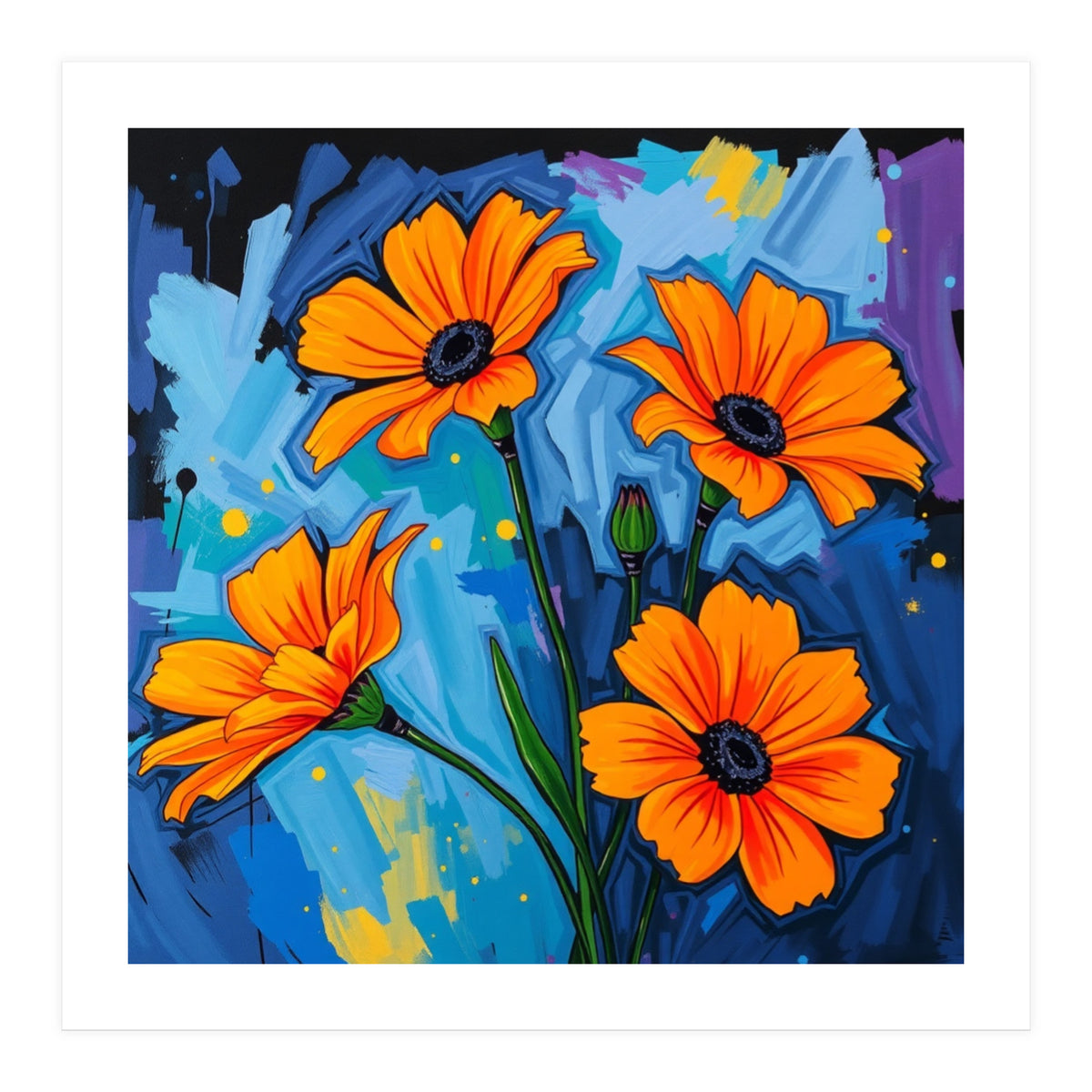 Orange Flowers (Print Only)
