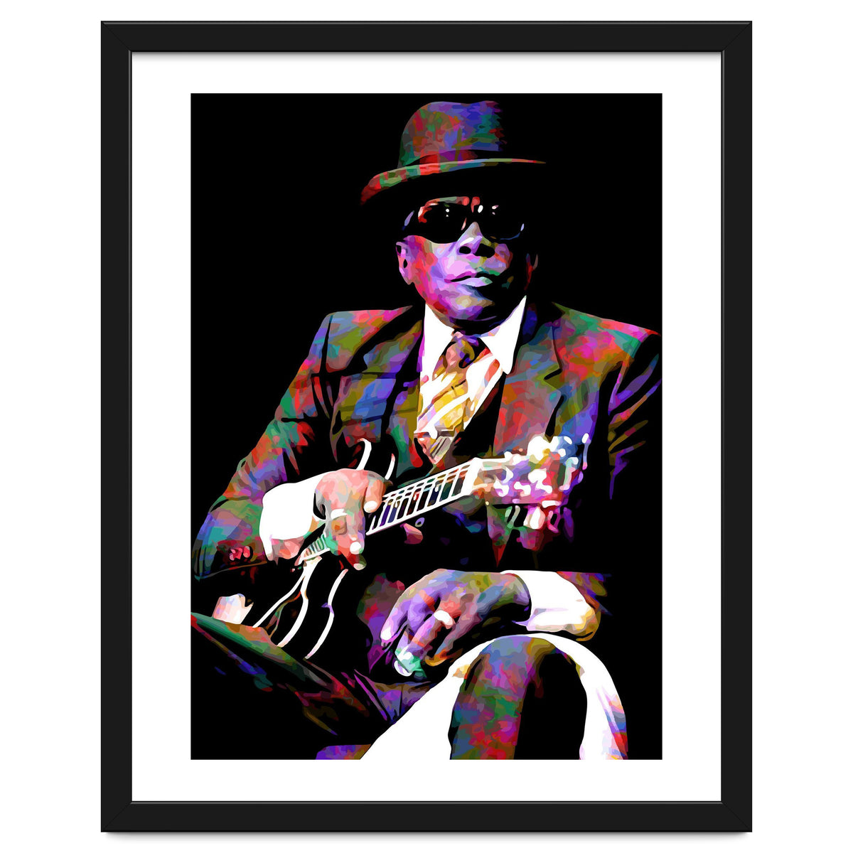 John Lee Hooker American Blues Musician Legend Colorful Art