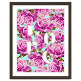 Love, Floral Typography Valentine's Graphic Design, Eclectic Modern Boho Botanical Rose Illustration thumbnail