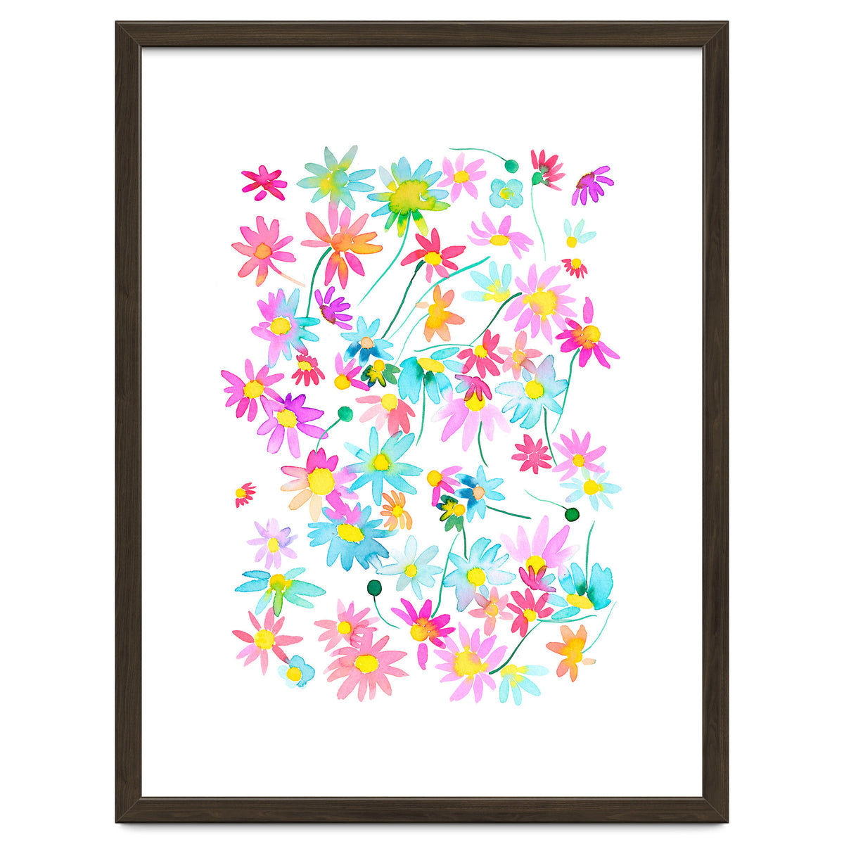 Daisies Spring Floral Pastel Watercolor