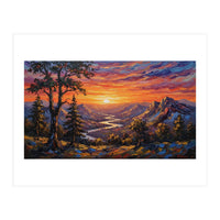 Sunset Over the Valley Peaks (Print Only)