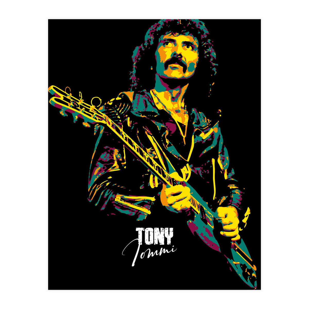 Tony Iommi Musician Legend in Pop Art (Print Only)