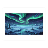 Arctic Glow: Northern Lights Winter Landscape (Print Only) thumbnail