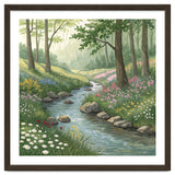 Vibrant Forest Stream Watercolor Painting thumbnail