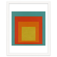 JOSEF ALBERS - HOMAGE TO THE SQUARE GREEN RED YELLOW ORANGE