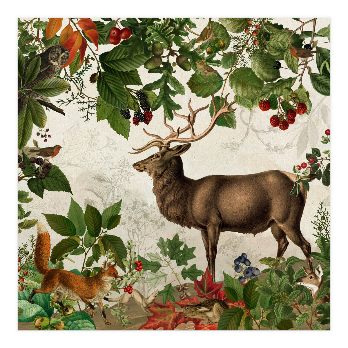 Nostalgic Autumn guardians of the forest 1 (Print Only)