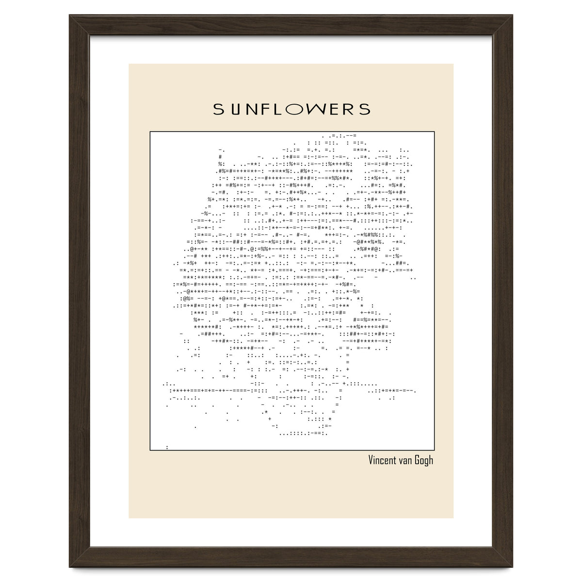 Sunflowers – Vincent van Gogh (1888) (ascii art)