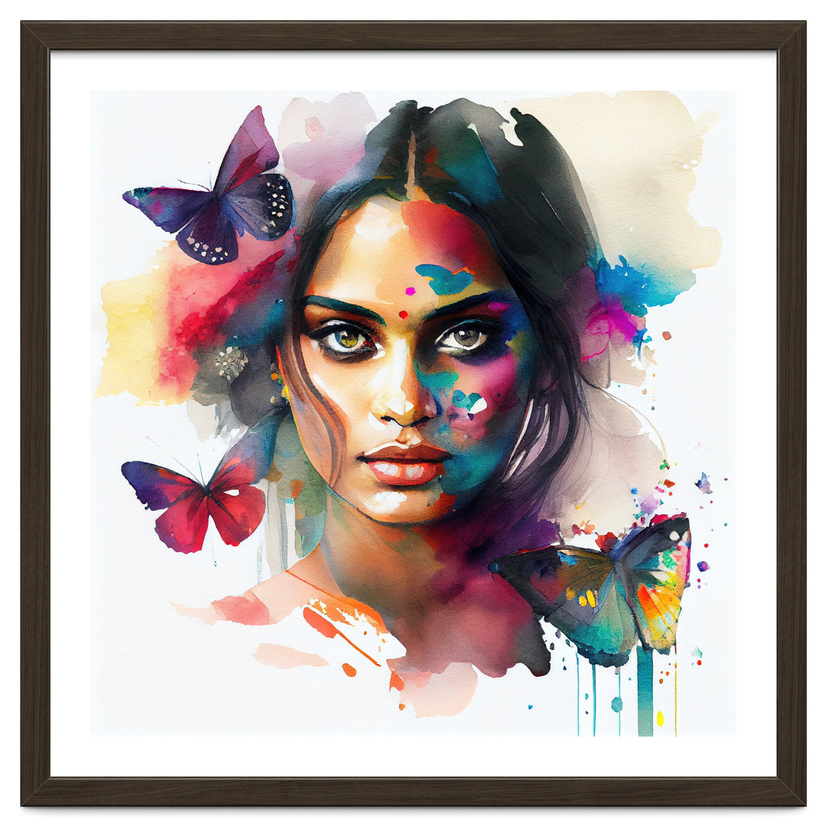 Butterfly Bloom Hindu Portrait