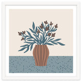 Brown Flowers in a Vase – Minimalist Floral Still Life thumbnail