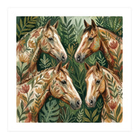 Majestic Floral Horses (Print Only)