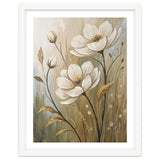Elegant White Anemone Floral Oil Painting thumbnail