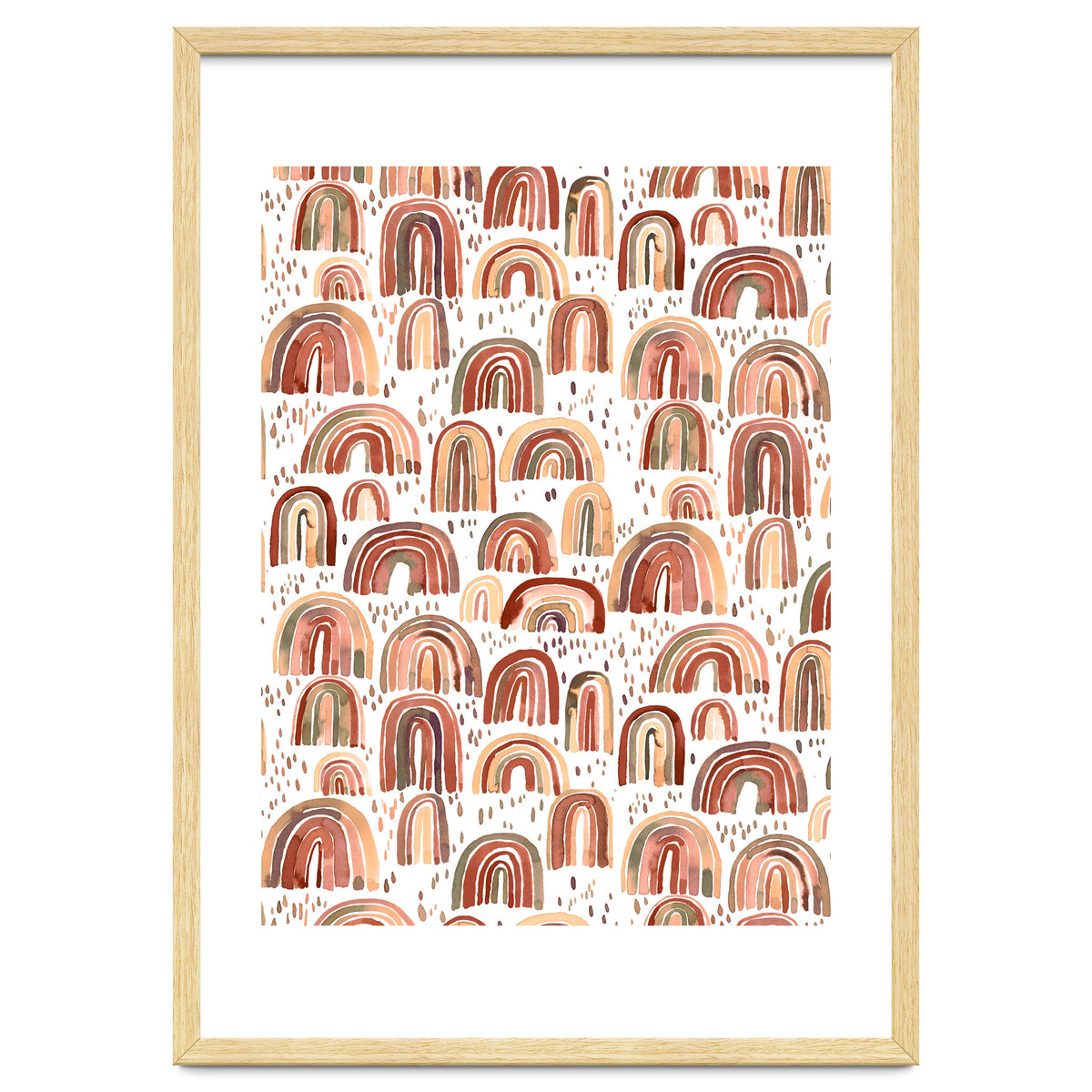 Cute Watercolor Rainbows Terracota