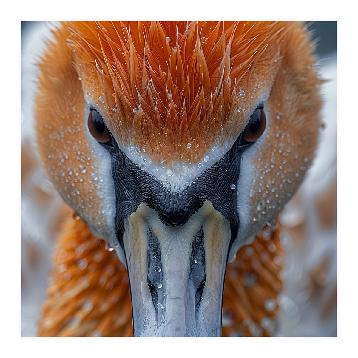 Close Up Of A Pelican's Beak With Water Droplets (Print Only)