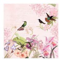 Hummingbirds in Flower Jungle  (Print Only)