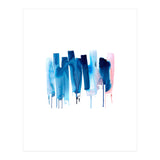 Abstract Watercolor Stripes Minimal Blue (Print Only) thumbnail