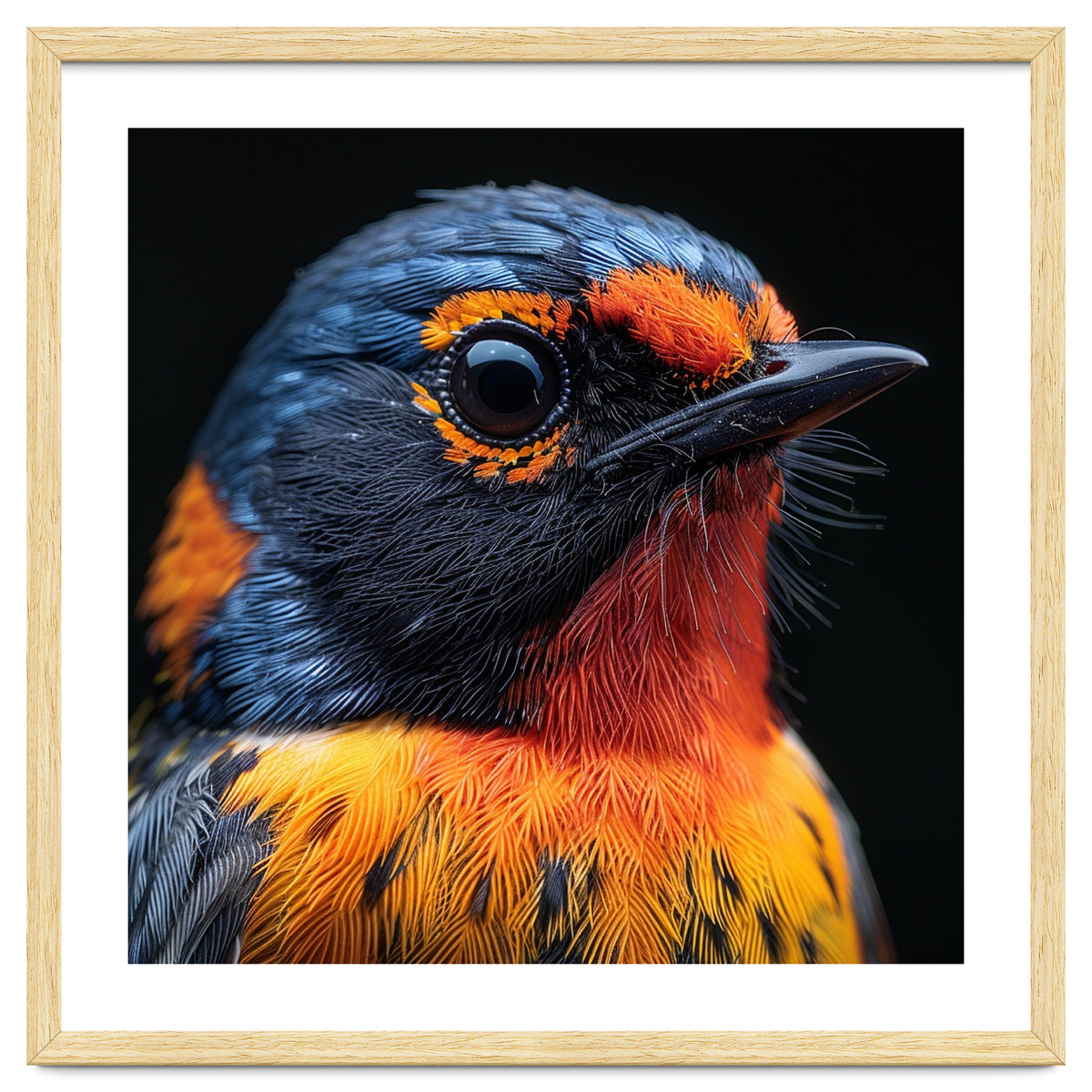 Vibrant Bird With Orange And Blue Plumage
