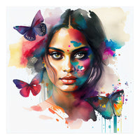 Butterfly Bloom Hindu Portrait (Print Only)