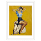 Pinup Woman Posing With Her Dog thumbnail