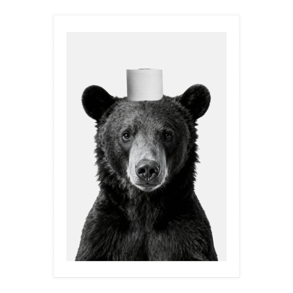 Bear, Toilet Paper Crown, Nursery Animal Art for Children (Print Only)