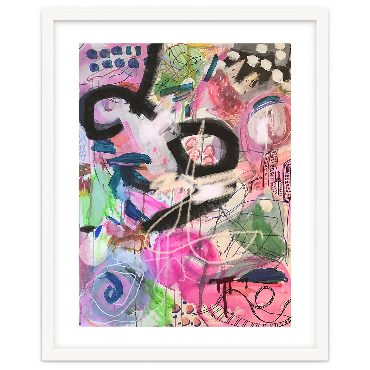 Crazy Town Multimedia Abstract Art Print Large Wall Art Poster Viddy Pop Mood Room