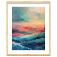 Ethereal Abstract Mountain Mist Painting