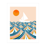 Set Sail, Ocean Boat Sailing Travel, Sea Cruise Summer Waves, Graphic Design Bohemian Modern Eclectic (Print Only) thumbnail