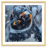 Penguin In Snow Falling Close Up Portrait thumbnail