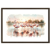 Serene Flamingo Sunrise