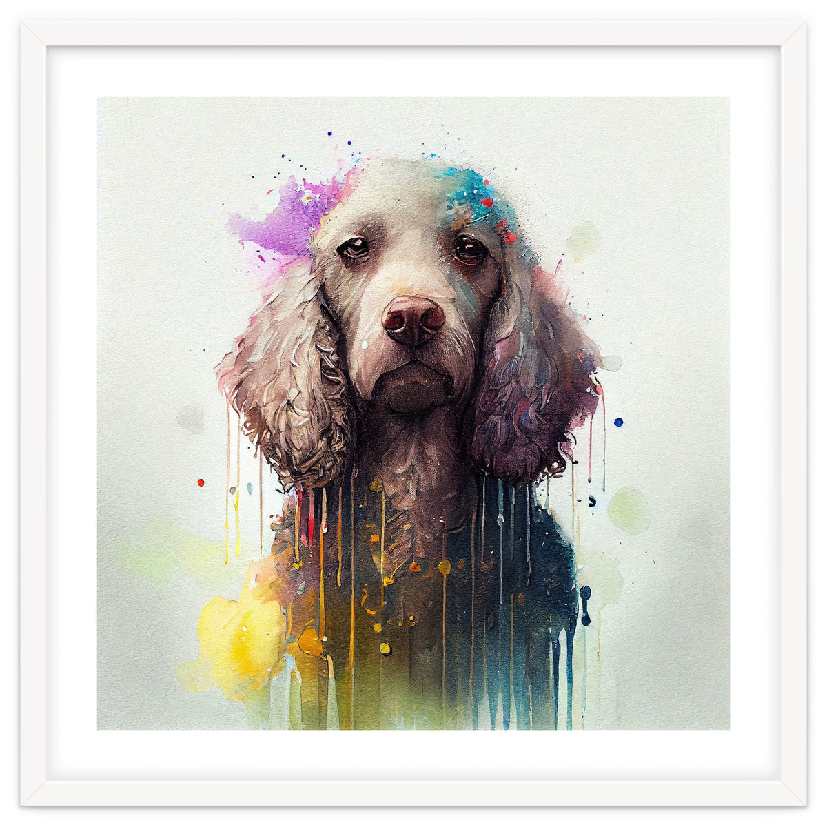 Watercolor Poodle Dog