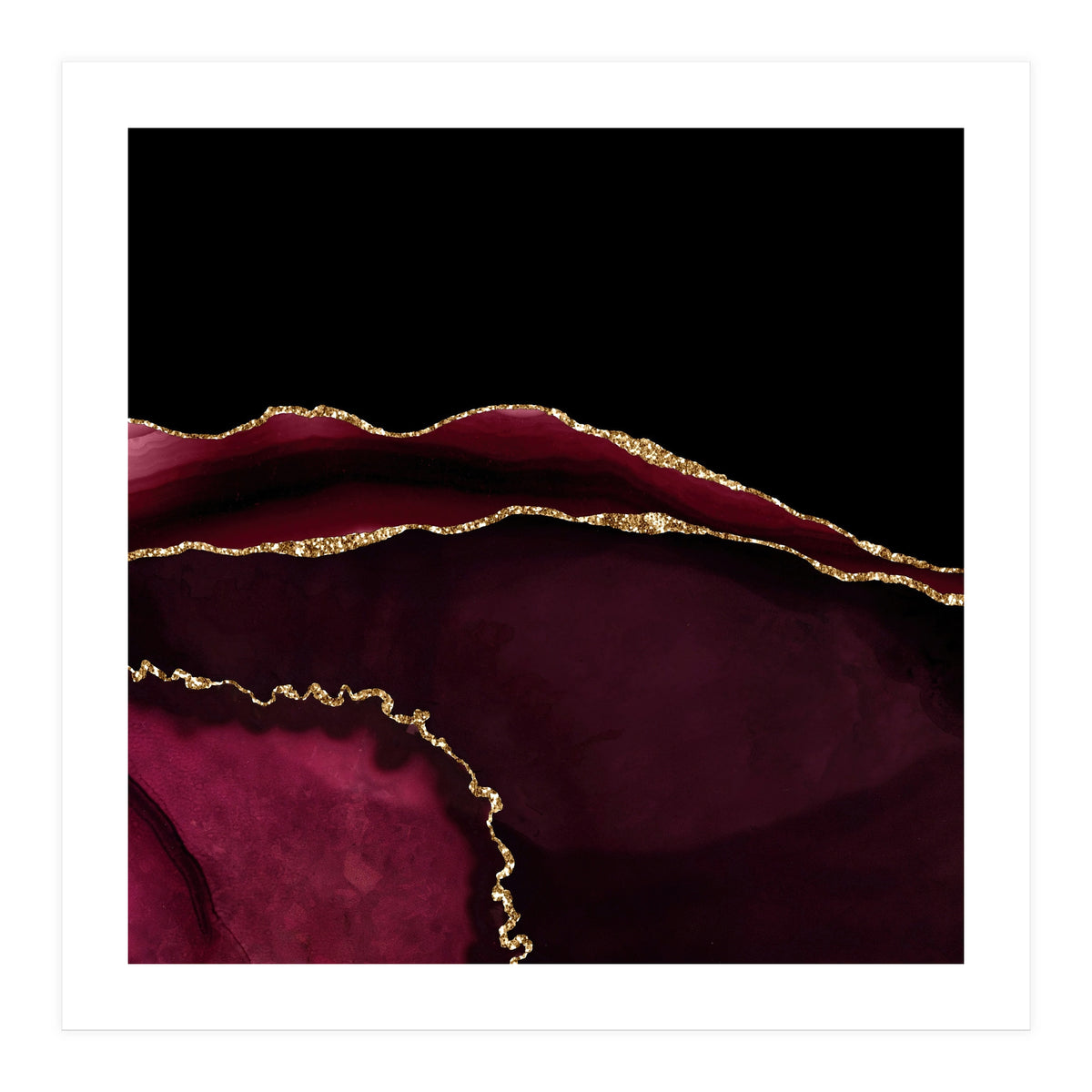 Burgundy & Gold Agate Texture 05 (Print Only)