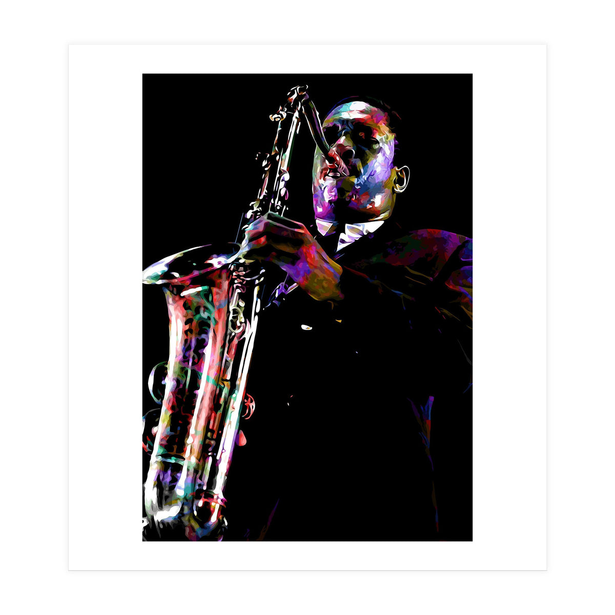 John Coltrane American Jazz Saxophonist Colorful (Print Only)