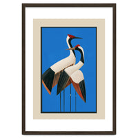 Stillness In Motion Abstract Cranes In Blue