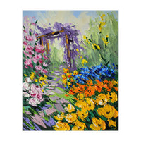 Sun-Drenched Garden Pergola Oil Painting (Print Only)