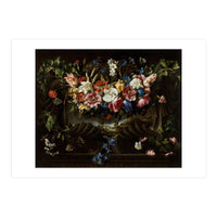 Juan de Arellano / 'Garland of Flowers with Landscape', 1652, Spanish School. (Print Only)