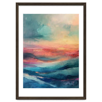 Ethereal Abstract Mountain Mist Painting