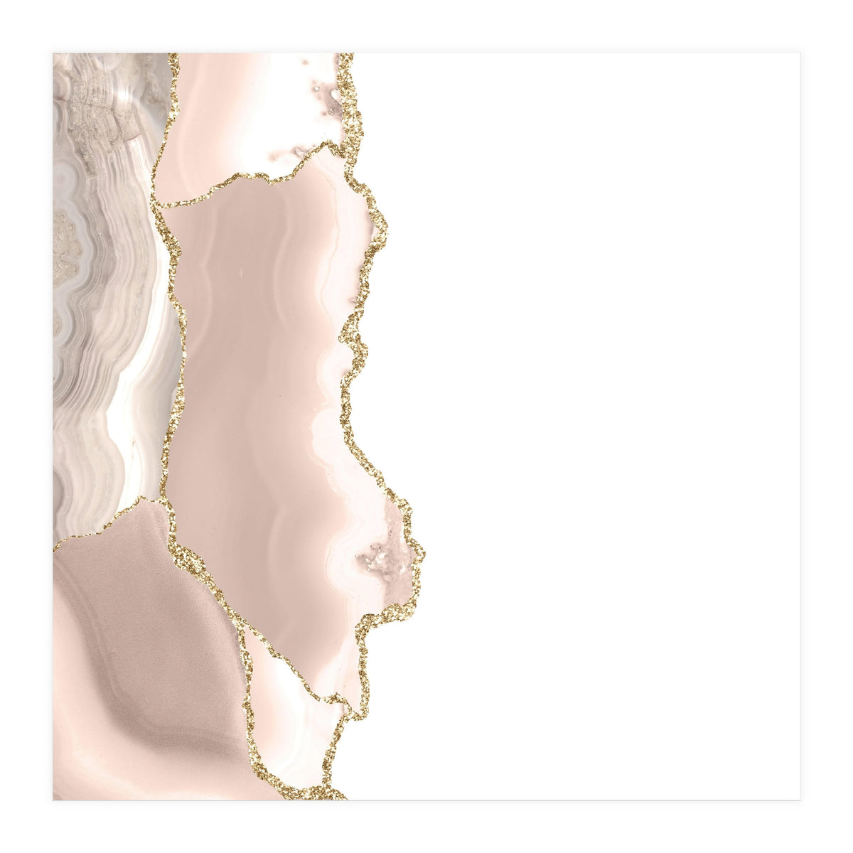 Ivory & Gold Agate Texture 05 (Print Only)