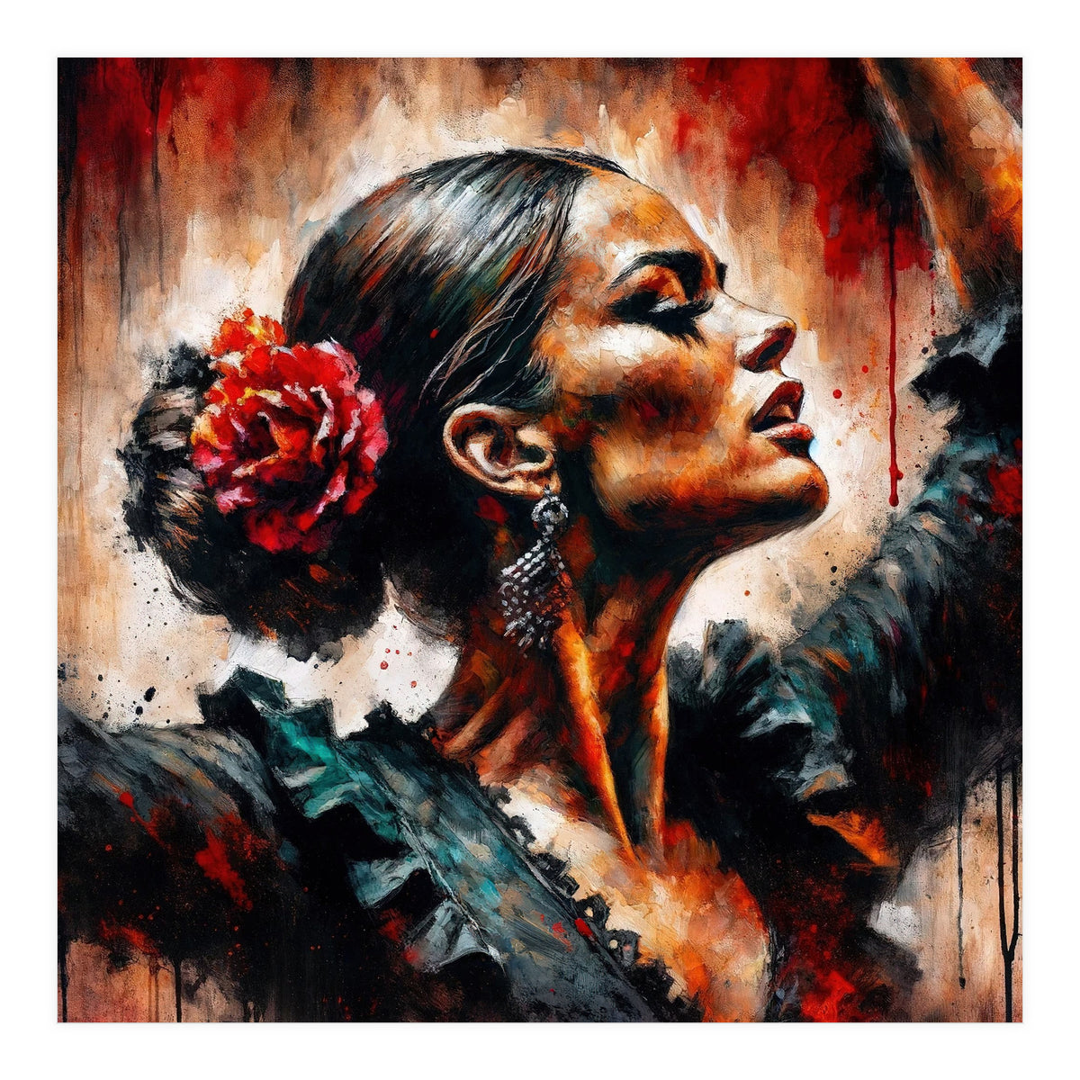 Watercolor Flamenco Dancer #5 (Print Only)