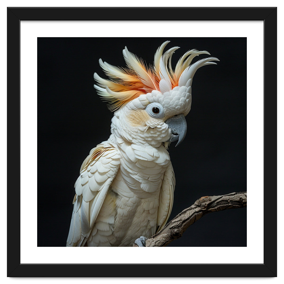 White Cockatoo Parrot Bird Perched On Branch