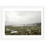 Remaining snow in the late summer greenfield - Iceland thumbnail