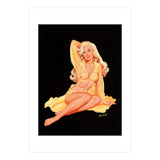 Pinup Girl Posing In Yellow Dress (Print Only) thumbnail