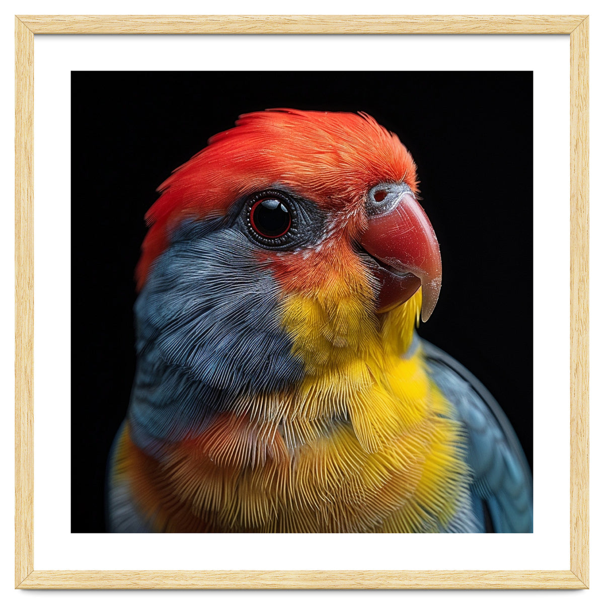 Close Up Colorful Parrot Portrait Vivid Plumage