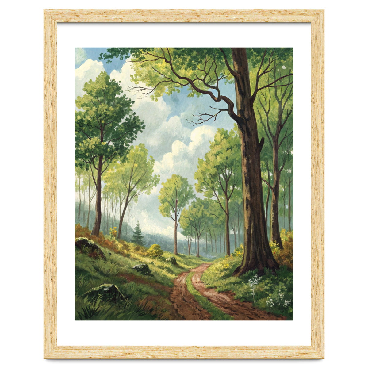 Vibrant Summer Forest Landscape Painting