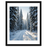 Serene Winter Wonderland Forest Road thumbnail
