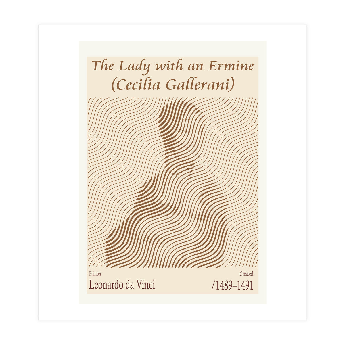The Lady With An Ermine (cecilia Gallerani) – Leonardo Da Vinci (1489–1491) (Print Only)