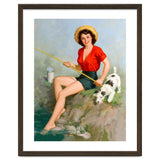 Pinup Girl Fishing With Her Dog thumbnail