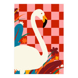 Checkers & The Great Egret, Wildlife Animals Maximalist Eclectic, Bold Heron Botanical Nature Jungle Bohemian (Print Only) thumbnail